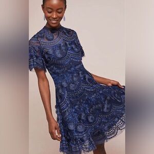 Shoshanna Blue Lace Dress